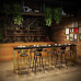 Nordic Luxury Wooden Iron High Bar Table Cafe Bar Wall Bar Table Black Gold Chairs