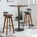 Retro Swivel Barstool Modern Minimalistic Solid Wood Backrest American Tall Stool Creative Cafe Bar Chair