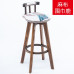 Retro Swivel Barstool Modern Minimalistic Solid Wood Backrest American Tall Stool Creative Cafe Bar Chair