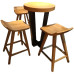 Iron Coffee Cafe High Bar Table Solid Wood Small Round Table Bar Table Card Seat Home Bar Table Milk Tea Shop Table Chairs