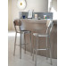 Industrial Style Outdoor Bar Stool Metal Stainless Steel High Footstool With Backrest Bar Chair Stool