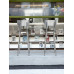 Industrial Style Outdoor Bar Stool Metal Stainless Steel High Footstool With Backrest Bar Chair Stool