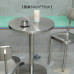 Industrial Style Outdoor Bar Stool Metal Stainless Steel High Footstool With Backrest Bar Chair Stool