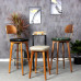 Wooden Barstool Light Luxury Modern Simple Barstool Cashier Stool Backrest High Stool Home Use