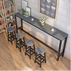 Bartender Table Home Wall Milk Tea Shop Table Chairs Set Tall High Stool Bar Table Commercial Bar Narrow Table Balcony