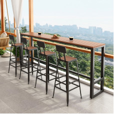 Outdoor Wooden Anticorrosion Bar Table Chair Set