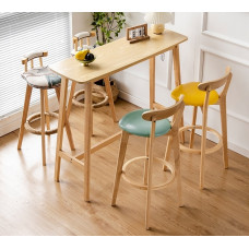 Scandinavian Solid Wood Counter Table Chair Set