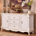 Solid Wood Simple French-Style Wine Cabinet Storage Cabinet White
