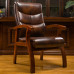 Wooden Meeting Chair Home Comfortable Office Chess Conference Leather Boss Chair Four Legs Wooden Meeting Chair Home Comfortable Office Chess Conference Leather Boss Chair Four Legs