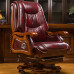 Leather Executive Office Desk Chairs Reclining Massage Computer Chair Solid Wood Home Office