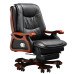 Leather Executive Office Desk Chairs Reclining Massage Computer Chair Solid Wood Home Office