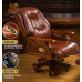 Leather Executive Office Desk Chairs Reclining Massage Computer Chair Solid Wood Home Office
