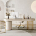 Light luxury rock plank desk boss office computer desk study room writing desk minimalist beauty consultation reception desk chairs