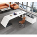 White Office Desk Designer Style High End Minimalistic Stylish Modern Creative Tech Boss