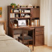 All in One Student Desk Bookshelf Computer Table Home Office Bedroom Writing Desk Study Table Workstation Table