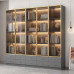Customized Bookshelf with Glass Door Wall to Ceiling in Modern Living Room Customized Bookshelf with Glass Door Wall to Ceiling in Modern Living Room