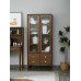 North American Walnut Bookcase with Glass Doors Storage Cabinet North American Walnut Bookcase with Glass Doors Storage Cabinet