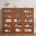 American Solid Wood Bookcase with Glass Door Floor Home Dustproof Shelving Storage Cabinet Living Room Display Cabinet Wall Integrated