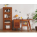 American Solid Wood Bookcase with Glass Door Floor Home Dustproof Shelving Storage Cabinet Living Room Display Cabinet Wall Integrated