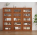 American Solid Wood Bookcase with Glass Door Floor Home Dustproof Shelving Storage Cabinet Living Room Display Cabinet Wall Integrated