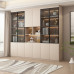 Light Luxury Bookshelf Cabinet Combination With Glass Door Custom Storage Cabinet Home Whole Wall Solid Wood Bookcase