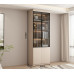 Light Luxury Bookshelf Cabinet Combination With Glass Door Custom Storage Cabinet Home Whole Wall Solid Wood Bookcase