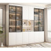 Light Luxury Bookshelf Cabinet Combination With Glass Door Custom Storage Cabinet Home Whole Wall Solid Wood Bookcase