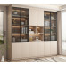 Light Luxury Bookshelf Cabinet Combination With Glass Door Custom Storage Cabinet Home Whole Wall Solid Wood Bookcase