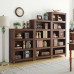 Minimalist American Solid Wood Bookcase Combination Shelf European Style Office Freestanding Bookcase Living Room Cabinet Storage Cabinet