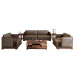 Modern Luxury Executive Office Sofa Bookcase Set