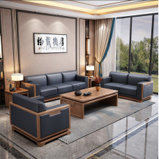 Modern Luxury Chinese Solid Wood Sofa Coffee Table Set for Business Reception Modern Luxury Chinese Solid Wood Sofa Coffee Table Set for Business Reception