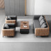 ThreeSeater Wooden Sofa Set for Business Office Reception ThreeSeater Wooden Sofa Set for Business Office Reception