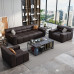 Modern Minimalist Leather Office Sofa ThreeSeater Tea Table Set Modern Minimalist Leather Office Sofa ThreeSeater Tea Table Set