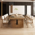 American Solid Wood Large Conference Table Chair Set Long Bar Table Workstation