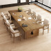American Solid Wood Large Conference Table Chair Set Long Bar Table Workstation