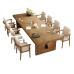 American Solid Wood Large Conference Table Chair Set Long Bar Table Workstation