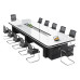 Black and White Lacquer Conference Table Training Desk Modern Meeting Room Negotiation Table Office Chair Set