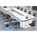 Black and White Lacquer Conference Table Training Desk Modern Meeting Room Negotiation Table Office Chair Set