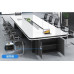 Black and White Lacquer Conference Table Training Desk Modern Meeting Room Negotiation Table Office Chair Set