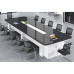 Black and White Lacquer Conference Table Training Desk Modern Meeting Room Negotiation Table Office Chair Set