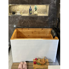 Wooden Barrel Bathtub Mini Home Sit Alone Japanese Adult Bathing