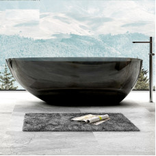 Colored Crystal Resin Bathtub with Thin Edges and EggShaped Hotel Artificial Stone Basin