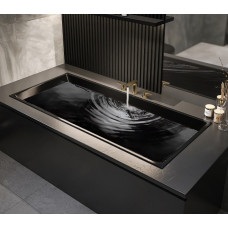 Small Hotel Home Embedded Black ThinRim Acrylic Deep Bathtub