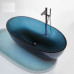 Translucent Green Artificial Stone Double Adult Bathtub Villa