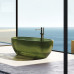 Translucent Green Artificial Stone Double Adult Bathtub Villa