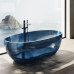Translucent Green Artificial Stone Double Adult Bathtub Villa
