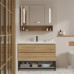 Nordic Modern Minimalist Bathroom Cabinet Wood Hanging Cabinet American Cabinet Bathroom Mirror Cabinet Wash Basin Cabinet Combination Nordic Modern Minimalist Bathroom Cabinet Wood Hanging Cabinet American Cabinet Bathroom Mirror Cabinet Wash Basin Cabinet Combination