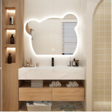 Intelligent Bear Mirror Bathroom Sink Vanity Basin Set