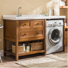 American Freestanding Washer Cabinet Combo Balcony Washing Machine Bathroom with Face Basin Rub Board Wooden Bathroom American Freestanding Washer Cabinet Combo Balcony Washing Machine Bathroom with Face Basin Rub Board Wooden Bathroom