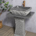 Outdoor Courtyard Stone Handwashing Basin Granite Pillar Face Washing Basin